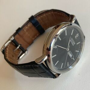 Citizen eco-drive watch with leather strap
